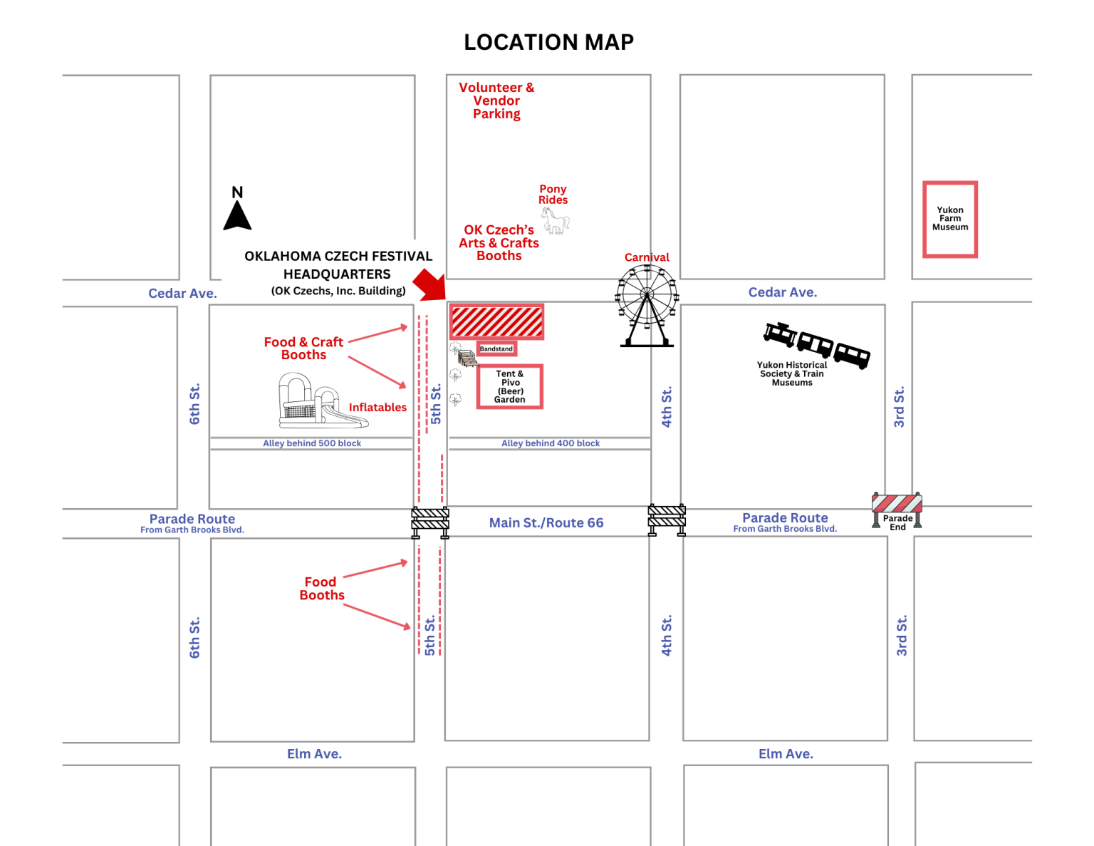 _2024 OK Czech Fest Location Map Czech Festival Yukon Oklahoma